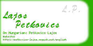 lajos petkovics business card